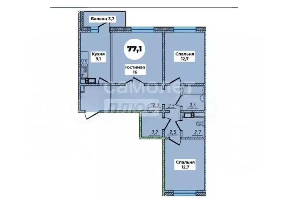 3-к кв. Бурятия, Улан-Удэ 148А мкр, 1/4 (77.1 м) - Фото 1