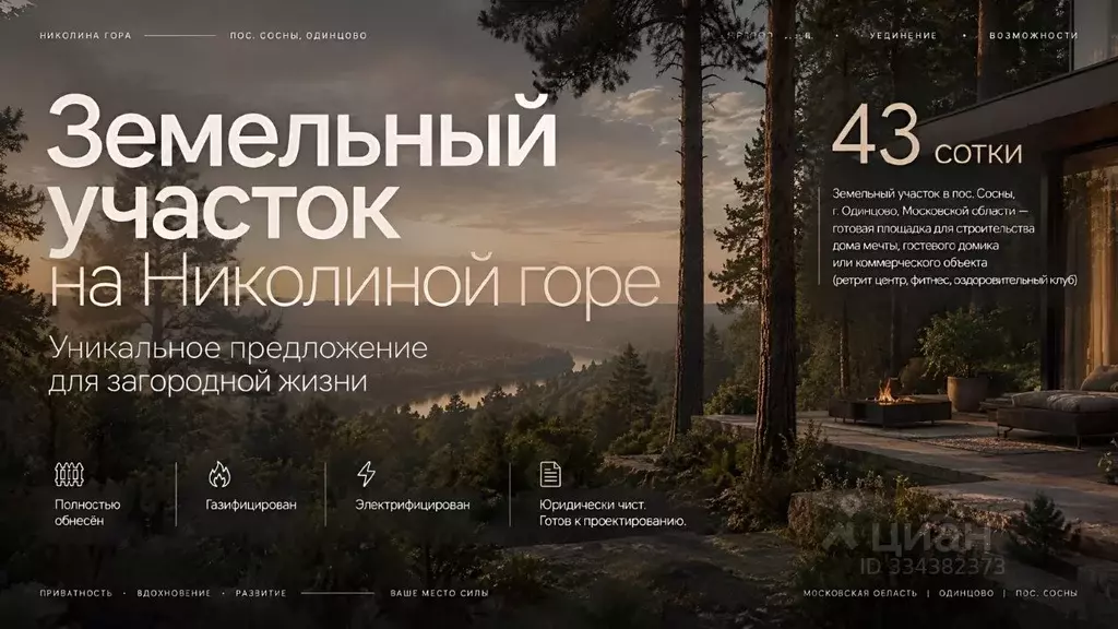 Участок в Московская область, Одинцовский городской округ, пос. Сосны  ... - Фото 1