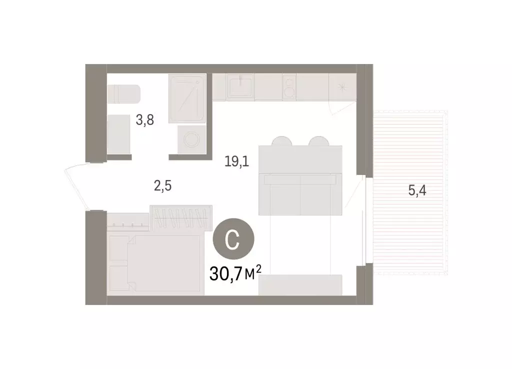 Квартира-студия: Новосибирский район, рабочий посёлок Краснообск, 3-й ... - Фото 1