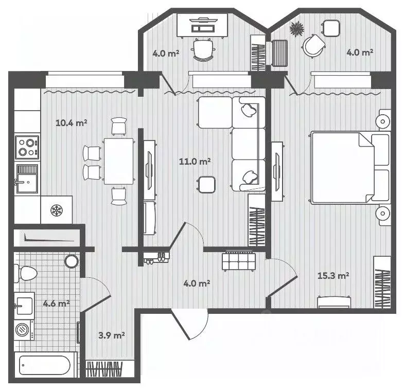 2-к кв. Приморский край, Надеждинский район, пос. Тавричанка  (53.2 м) - Фото 1