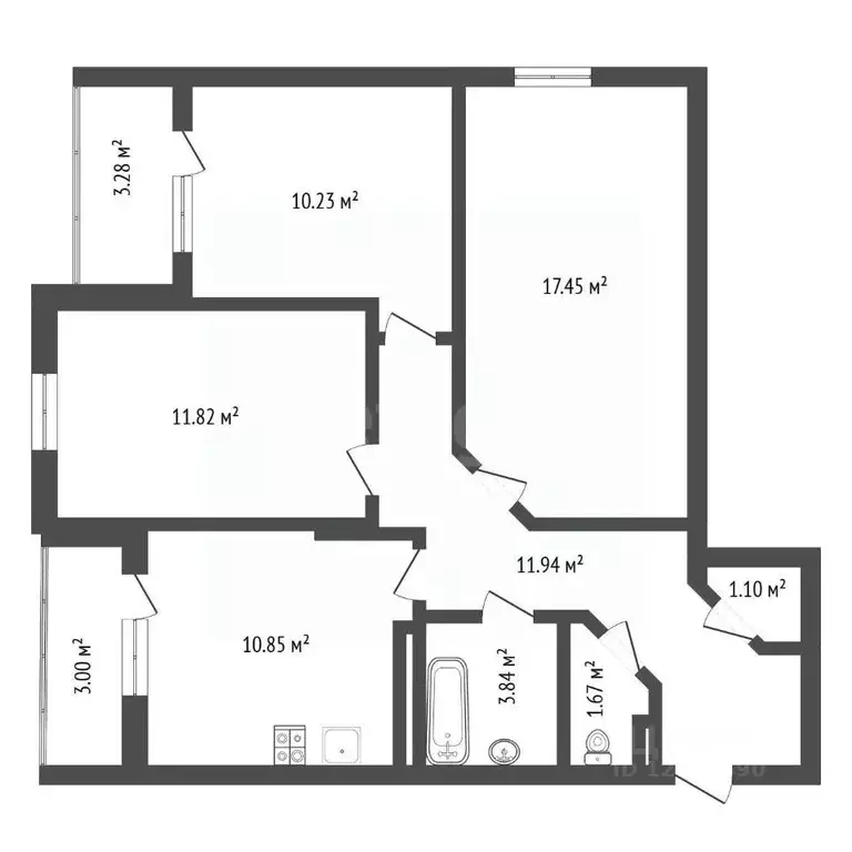 3-к кв. Воронежская область, Воронеж ул. Независимости, 78Бк2 (72.0 м) - Фото 2
