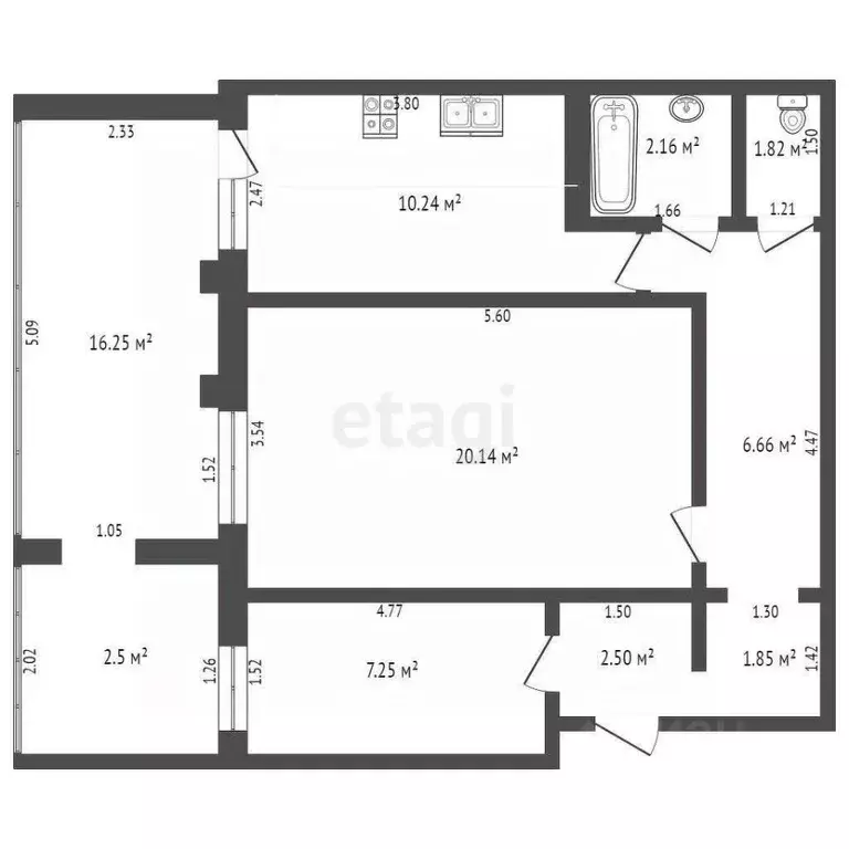 2-к кв. Крым, Симферополь ул. Маршала Жукова (67.0 м) - Фото 2