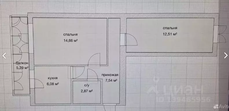 2-к кв. Севастополь просп. Генерала Острякова, 96 (49.0 м) - Фото 2