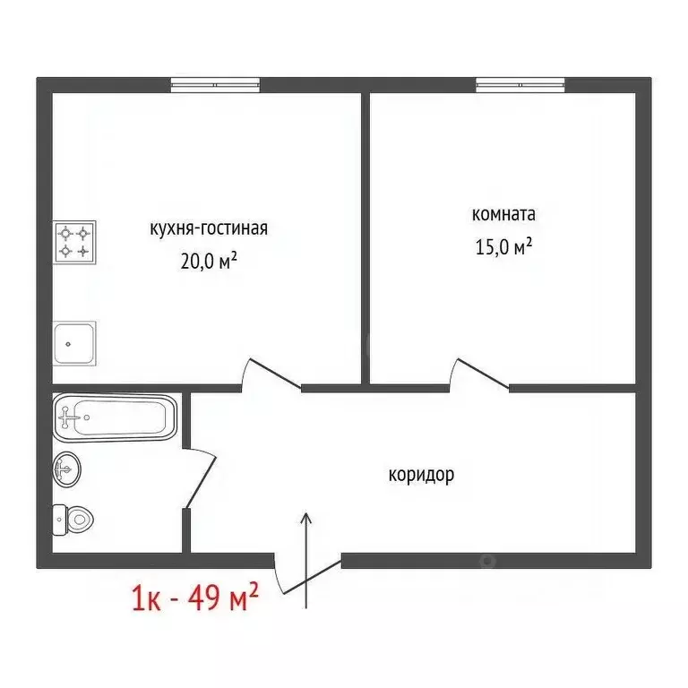 1-к кв. Свердловская область, Екатеринбург ул. Крауля, 168Б (49.0 м) - Фото 1