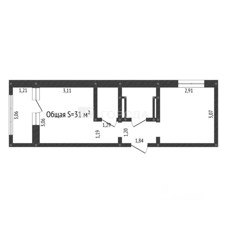 2-к кв. Алтайский край, Барнаул ул. Имени В.Т. Христенко, 8 (31.0 м) - Фото 2