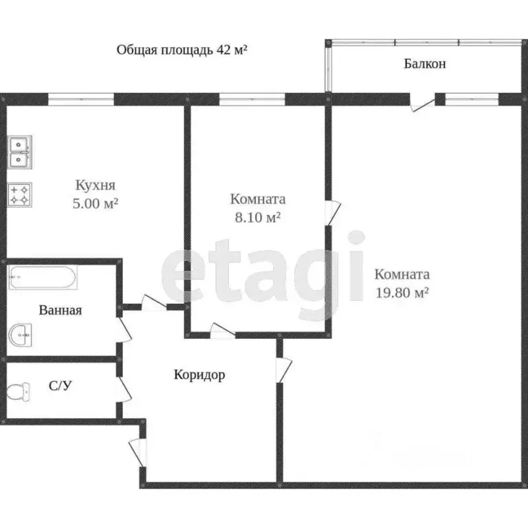 2-к кв. Вологодская область, Вологда ул. Некрасова, 71 (41.1 м) - Фото 2