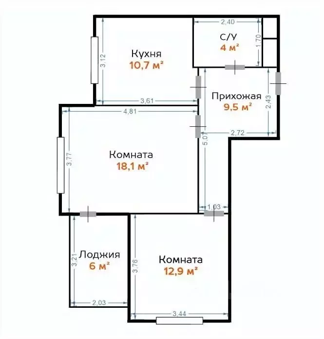 2-к кв. Москва Сельскохозяйственная ул., 38к1 (61.0 м) - Фото 2