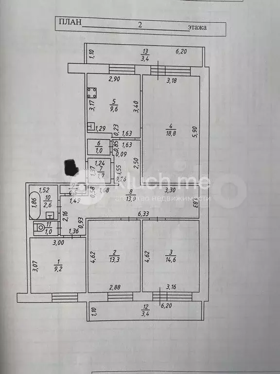 4-к. квартира, 95 м, 2/9 эт. - Фото 0