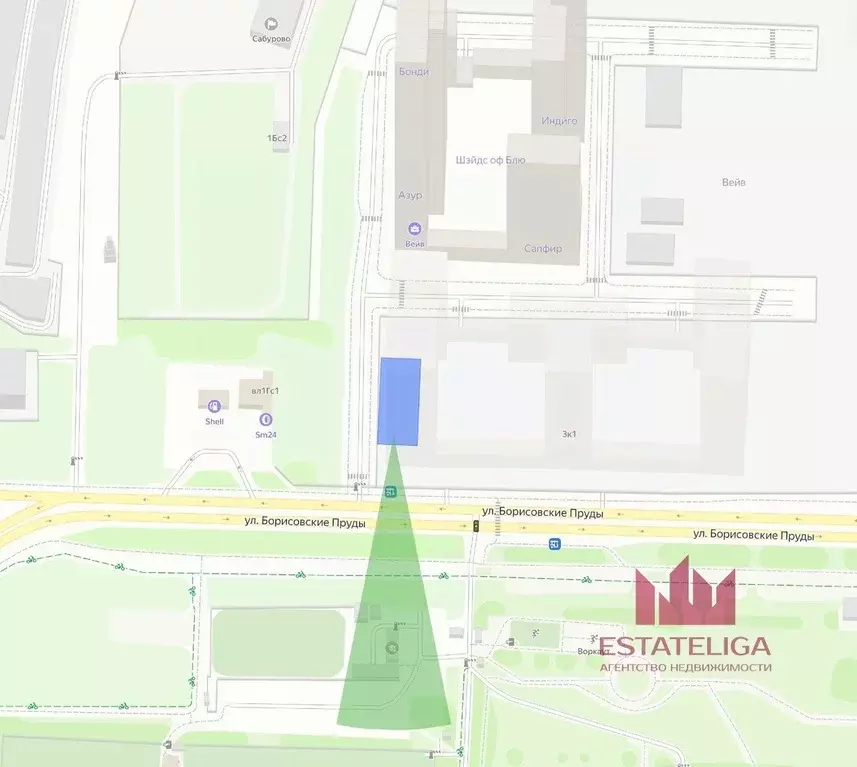 Студия Москва ул. Борисовские Пруды, 3К2 (21.4 м) - Фото 2