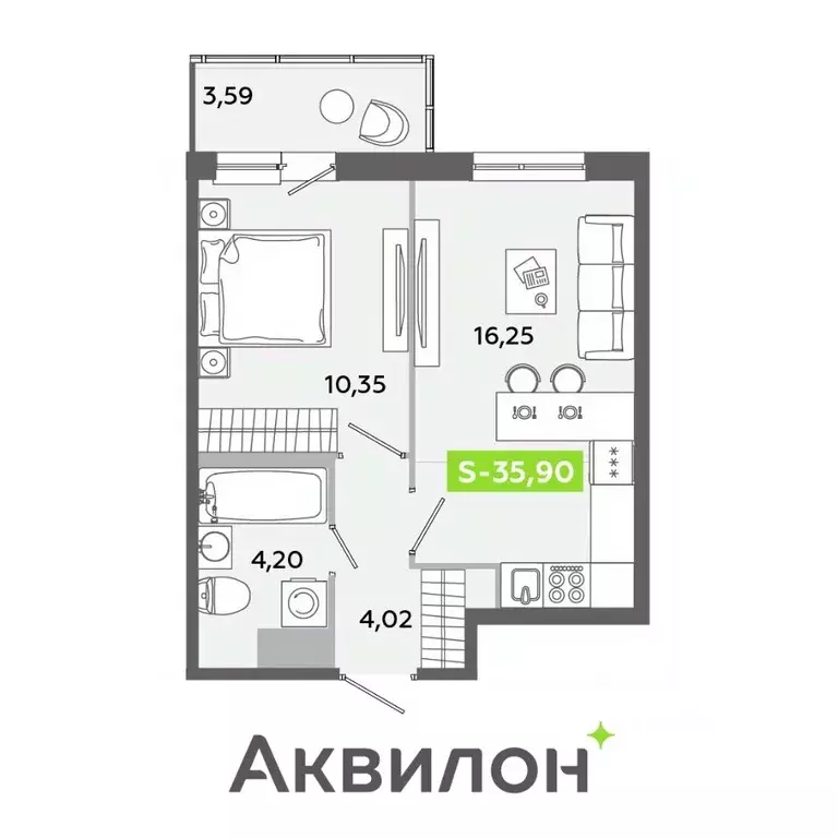 2-к кв. Ленинградская область, Всеволожский район, Заневское городское ... - Фото 0