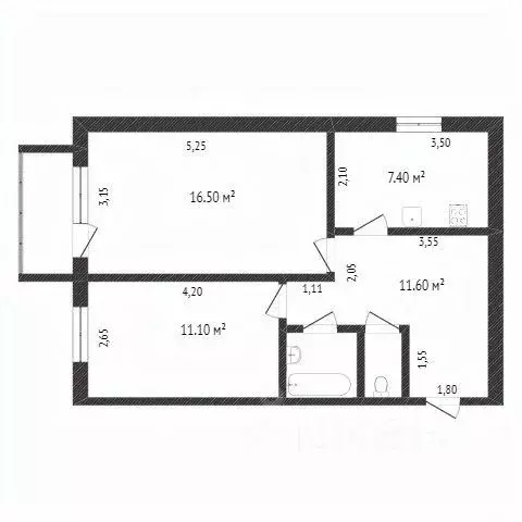 2-к кв. Ямало-Ненецкий АО, Новый Уренгой 2-й мкр, ул. ... - Фото 2