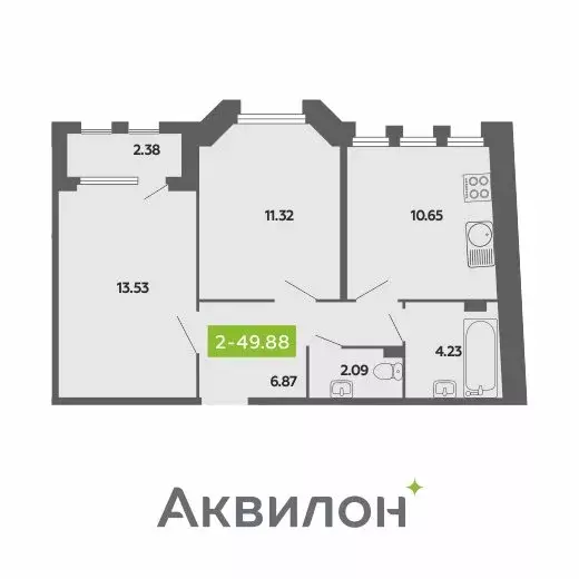 2-комнатная квартира: Архангельск, Поморская улица, 70 (49.89 м) - Фото 0