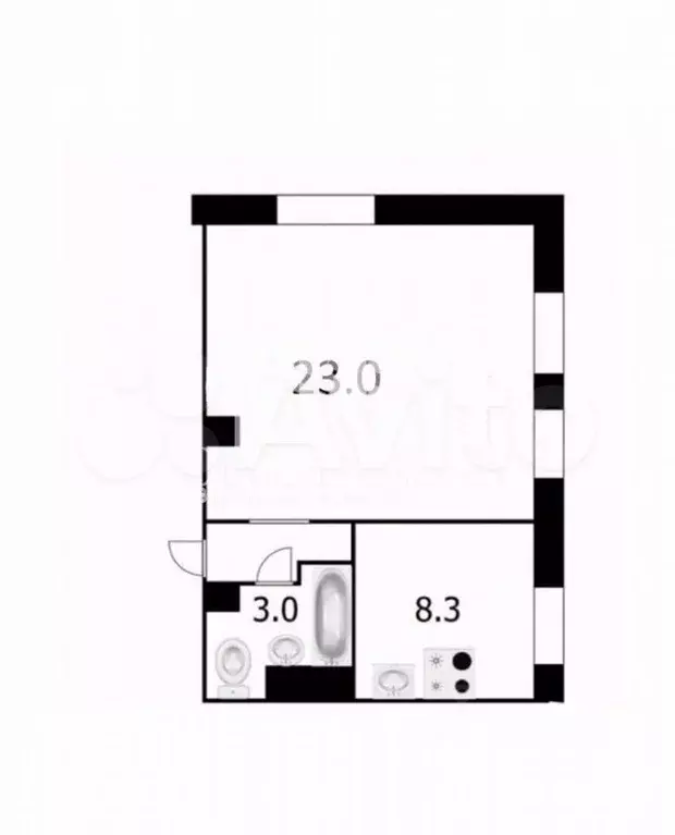 1-к. квартира, 37 м, 2/4 эт. - Фото 0