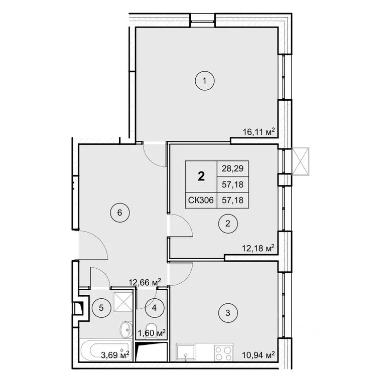 2-к кв. Московская область, Дмитровский муниципальный округ, ... - Фото 1