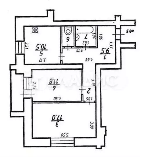 2-к. квартира, 57,6 м, 1/7 эт. - Фото 0