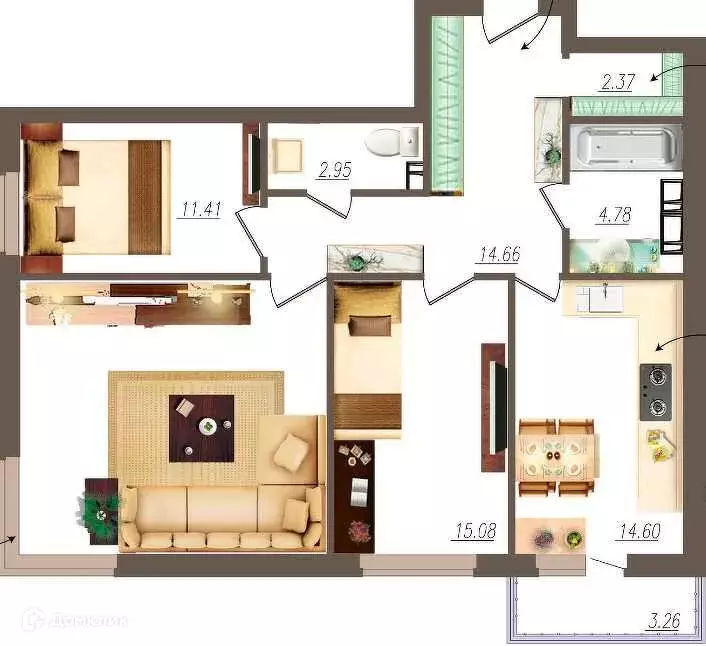 Продаётся 3-к квартира, 93.4 м - Фото 0