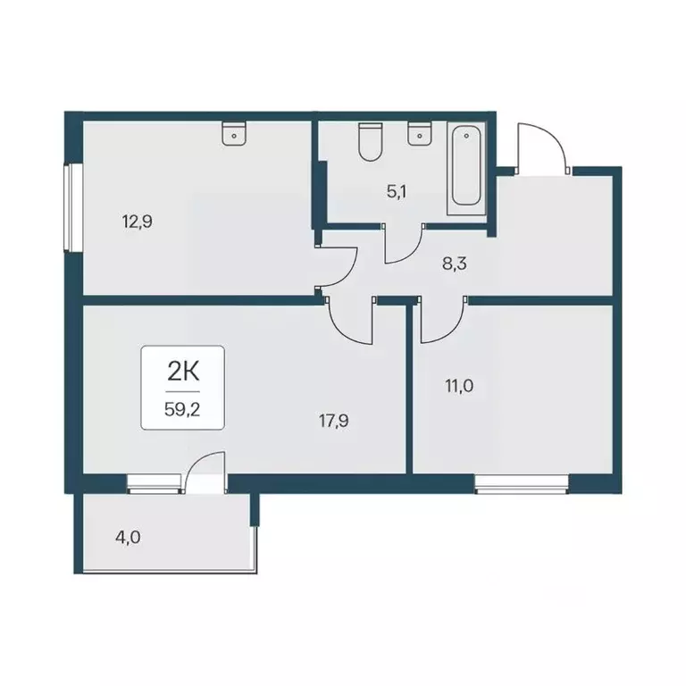 2-к кв. Новосибирская область, Новосибирск Кедровая ул., 80/3 (59.2 м) - Фото 0