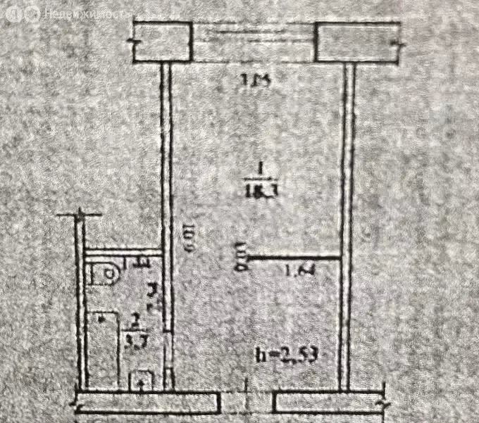 1к в -комнатной квартире (18.3 м) - Фото 1