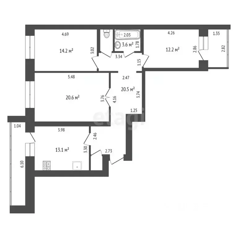 3-к кв. Марий Эл, Йошкар-Ола ул. Петрова, 23 (86.8 м) - Фото 1