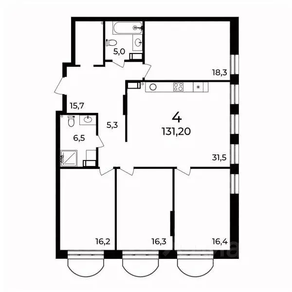 4-к кв. Нижегородская область, Нижний Новгород ул. Воровского, 8 ... - Фото 1