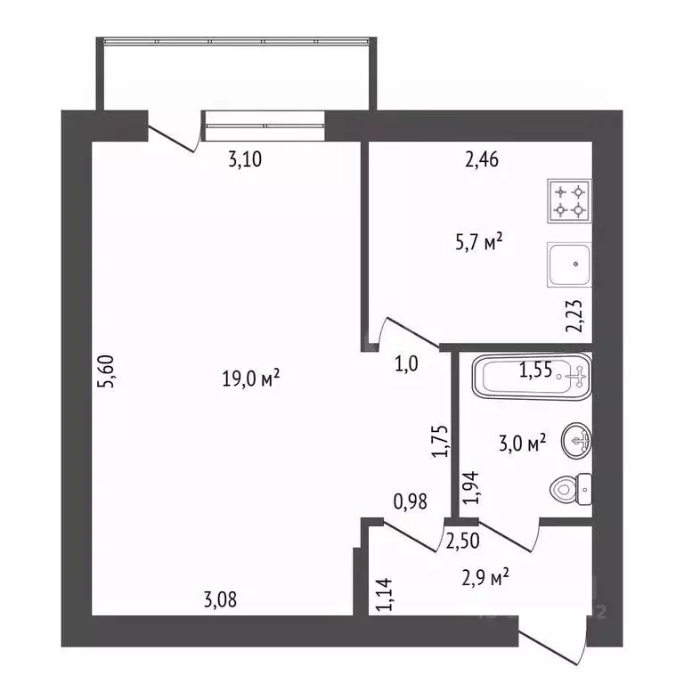1-к кв. Башкортостан, Уфа Нежинская ул., 11 (32.4 м) - Фото 1