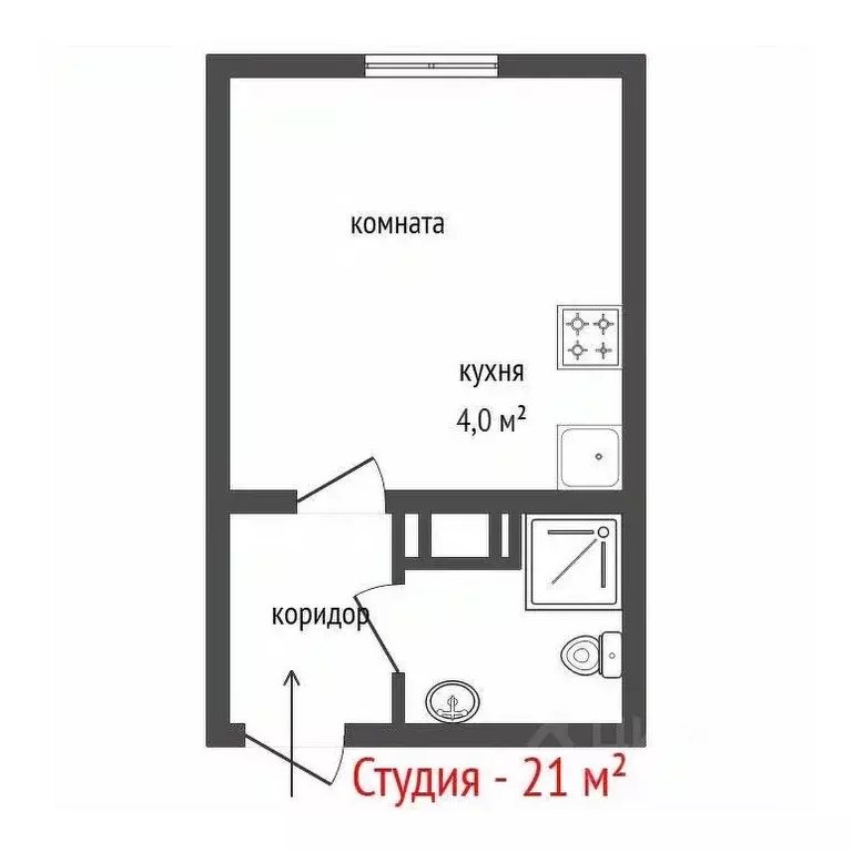 Студия Свердловская область, Екатеринбург ул. Латвийская, 58/5 (21.0 ... - Фото 2