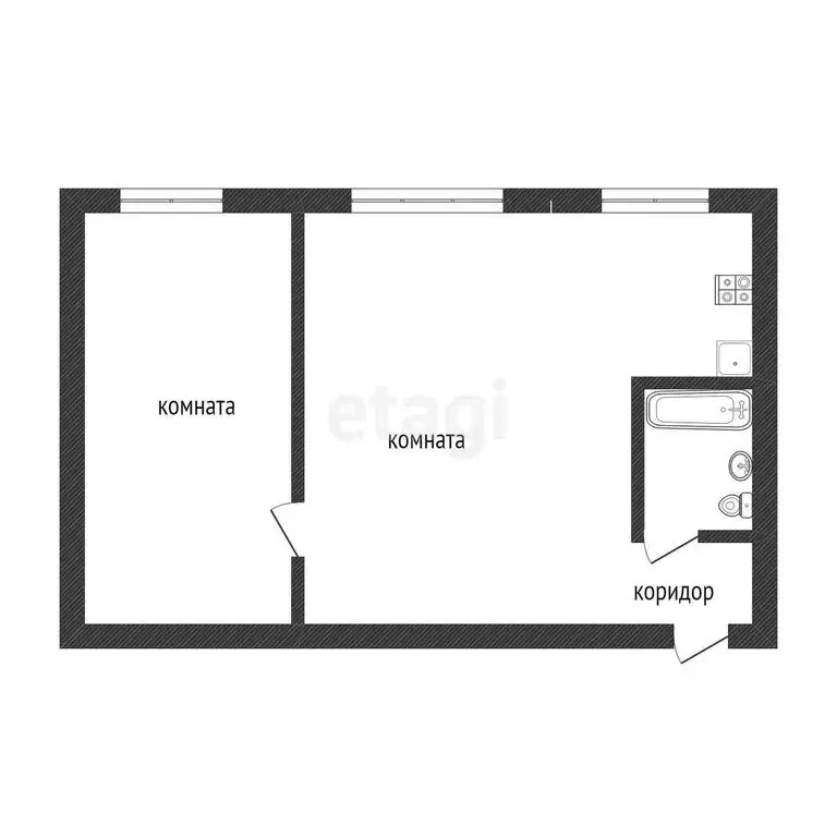 2-комнатная квартира: Кыштым, улица Освобождения Урала, 4 (44 м) - Фото 0