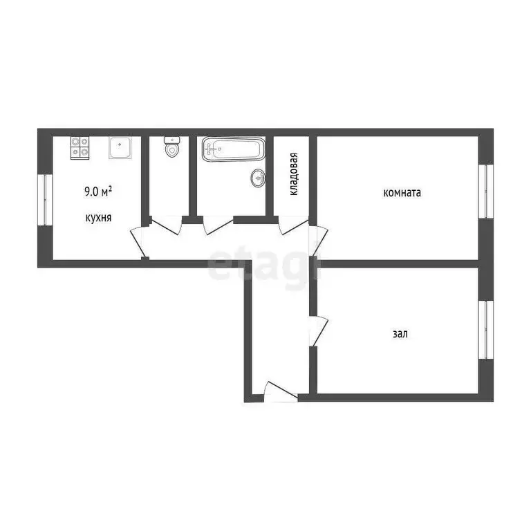 2-комнатная квартира: Челябинск, Байкальская улица, 27 (56 м) - Фото 0