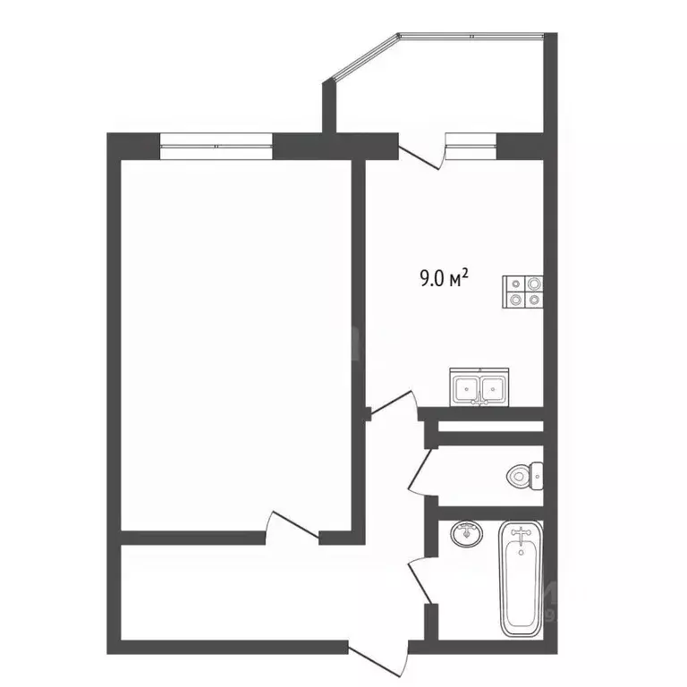 1-к кв. Тюменская область, Тюмень Антипино мкр, ул. Беловежская, 21 ... - Фото 2