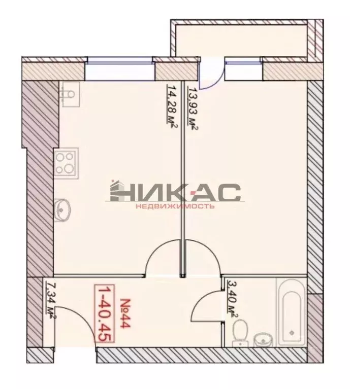 1-к кв. Ярославская область, Ярославский муниципальный округ, пос. ... - Фото 2