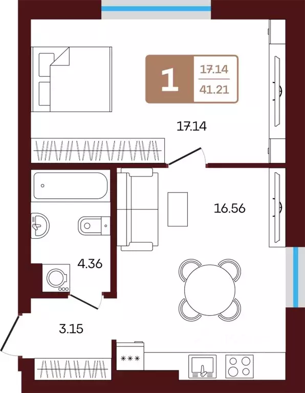 3-к кв. Башкортостан, Иглинский район, с. Акбердино  (52.43 м) - Фото 1