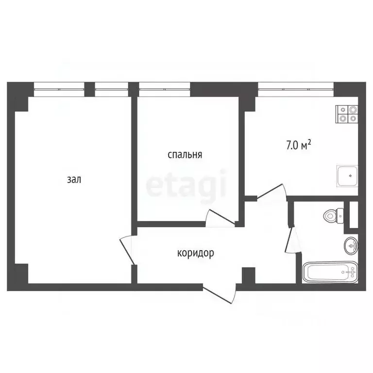 2-к кв. Московская область, Электросталь ул. Корнеева, 33 (42.7 м) - Фото 2