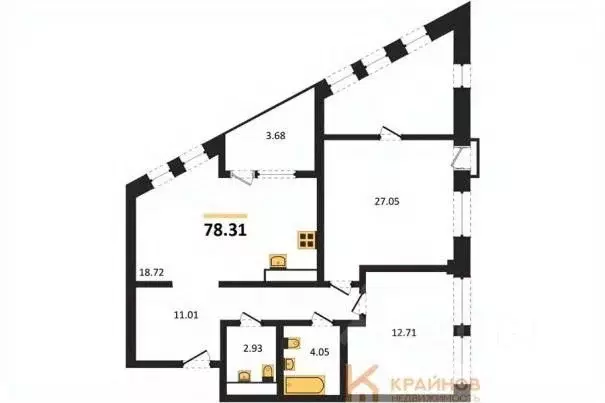 2-к кв. Воронежская область, Воронеж наб. Чуева, 7 (78.31 м) - Фото 0
