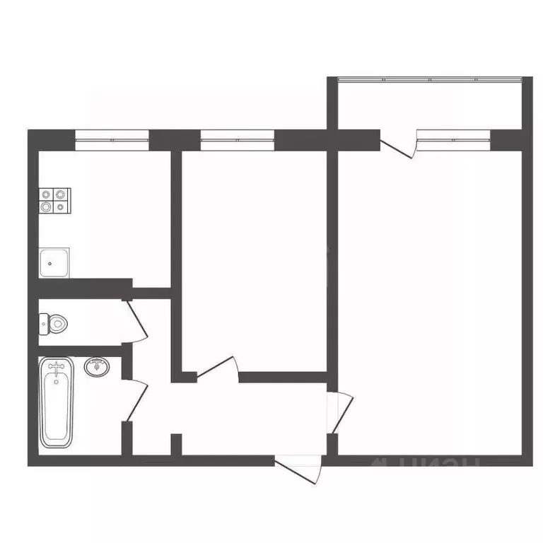 2-к кв. Тверская область, Тверь ул. Фрунзе, 16 (49.8 м) - Фото 2