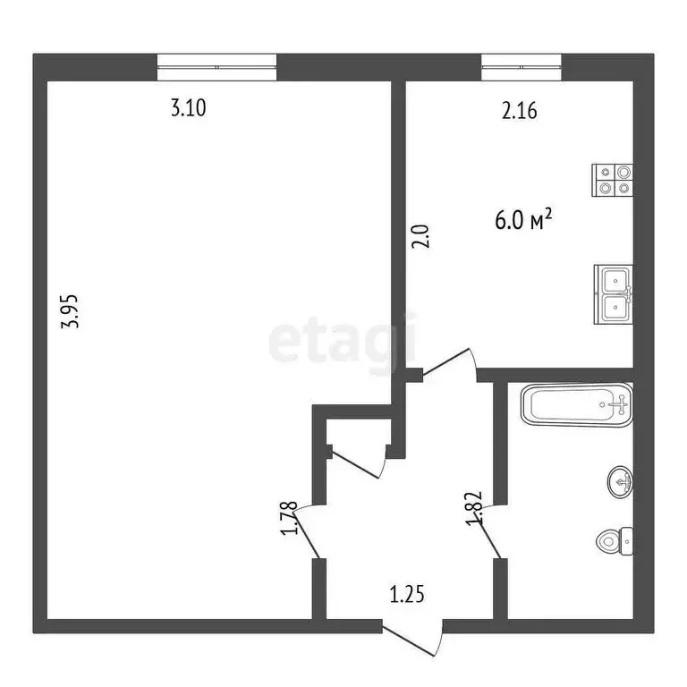 1-комнатная квартира: Тамбов, улица Чичканова, 127 (20.2 м) - Фото 0