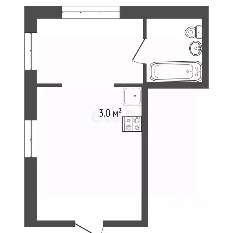 Студия Крым, Ялта муниципальный округ, Отрадное пгт ул. Отрадная, 25 ... - Фото 1