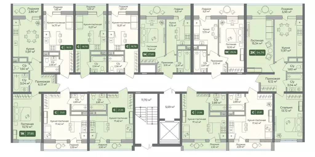 1-к кв. Краснодарский край, Краснодар ул. Шевцова, 6 (37.85 м) - Фото 2