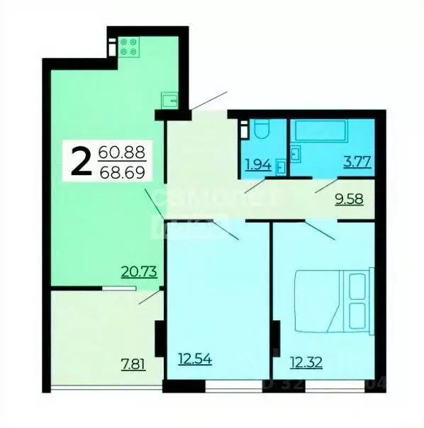 3-к кв. Липецкая область, Липецк ул. Нестерова, 9 (68.6 м) - Фото 1