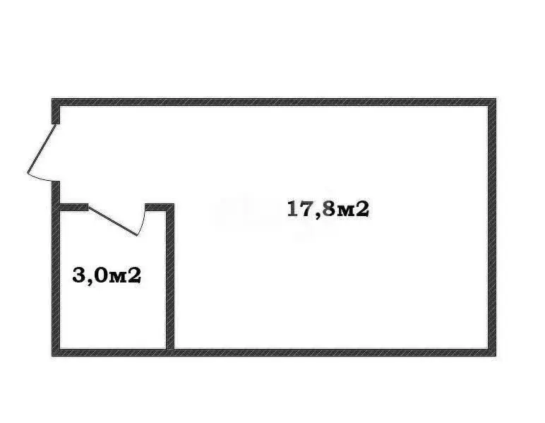 Квартира-студия: село Мысхако, Счастливый переулок, 26 (25 м) - Фото 1