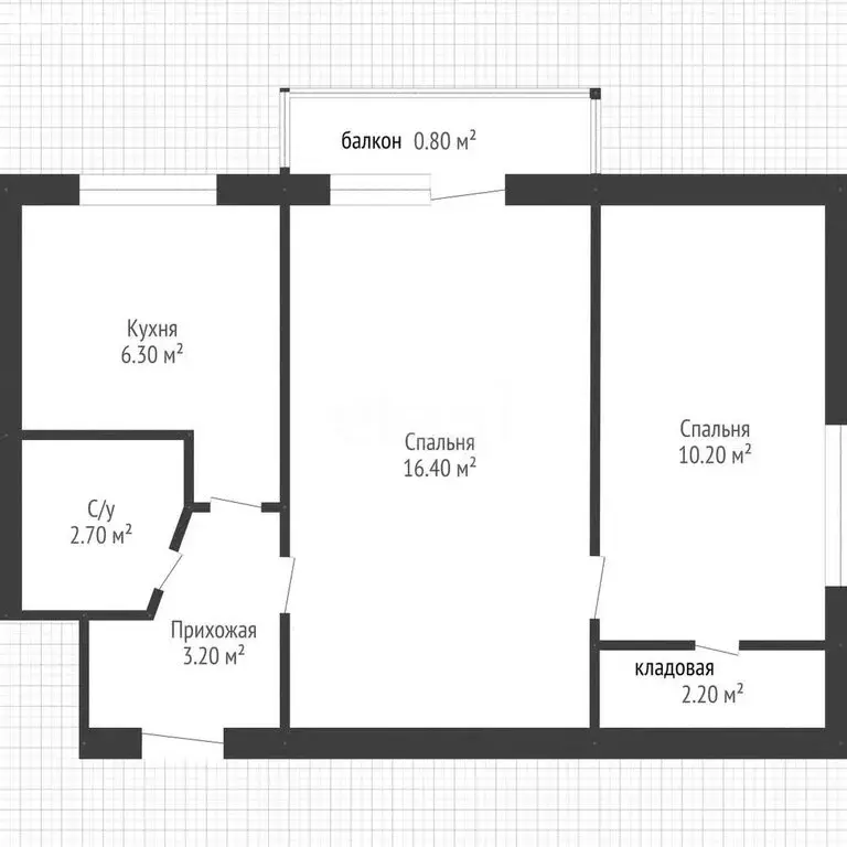 2-комнатная квартира: Кропоткин, Базарная улица, 20 (41.7 м) - Фото 0