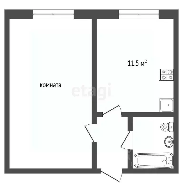 Комната Коми, Усинск ул. 60 лет Октября, 4/1 (29.4 м) - Фото 0