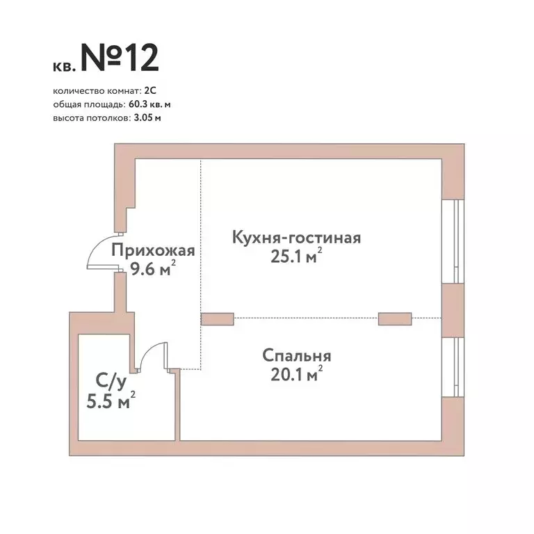 2-комнатная квартира: Новосибирск, жилой комплекс Флора и Фауна (60.3 ... - Фото 0
