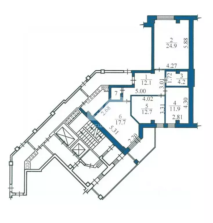 3-к кв. Новосибирская область, Новосибирск ул. В. Высоцкого, 51 (89.0 ... - Фото 2