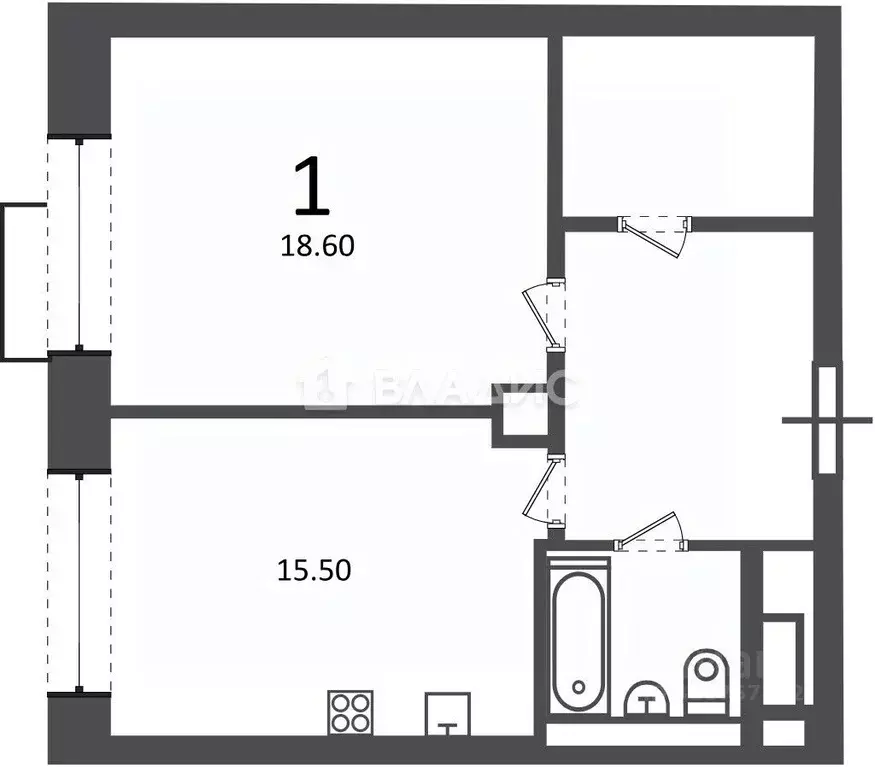 1-к кв. Москва Клинская ул., 2А (53.5 м) - Фото 2