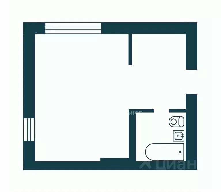 Студия Новосибирская область, Новосибирск ул. Фадеева, 66/5 (23.0 м) - Фото 2