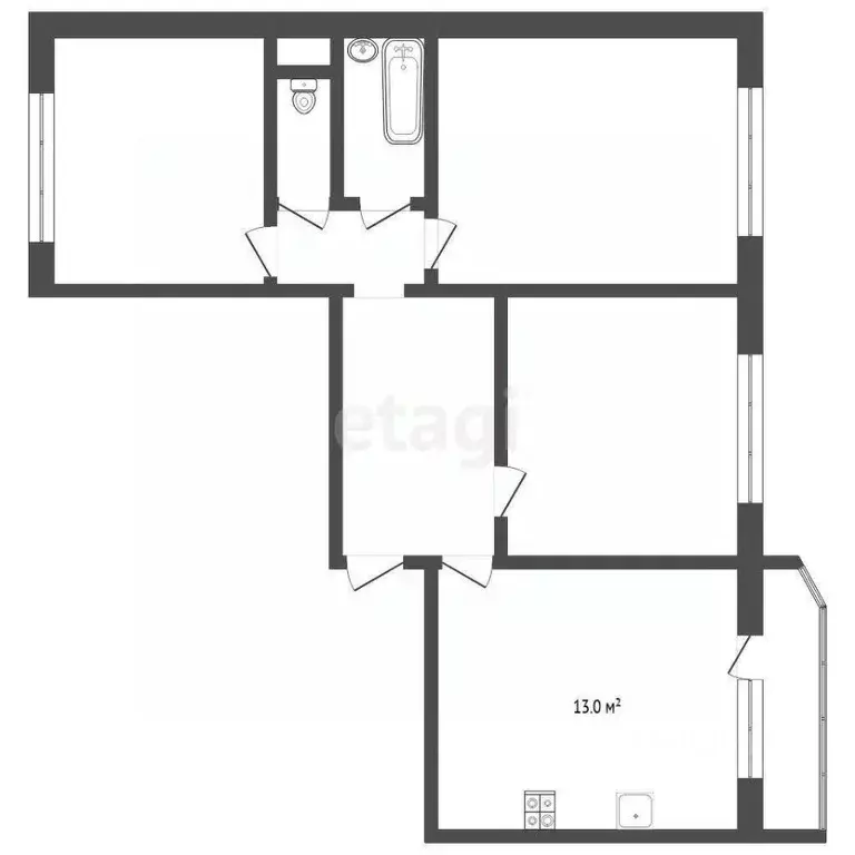 3-к кв. Тюменская область, Тюмень Широтная ул., 172 (85.1 м) - Фото 2
