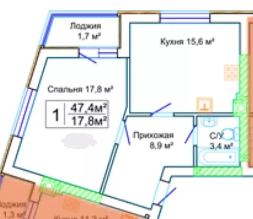 1-комнатная квартира: Зеленоградск, Пригородная улица, 21к1 (53 м) - Фото 0