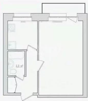 1-к кв. Алтайский край, Барнаул ул. Гущина, 75А (32.4 м) - Фото 2