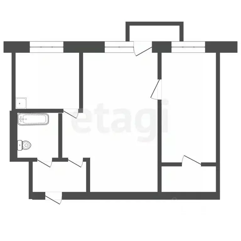 2-к кв. Челябинская область, Озерск ул. Кирова, 19 (41.7 м) - Фото 2