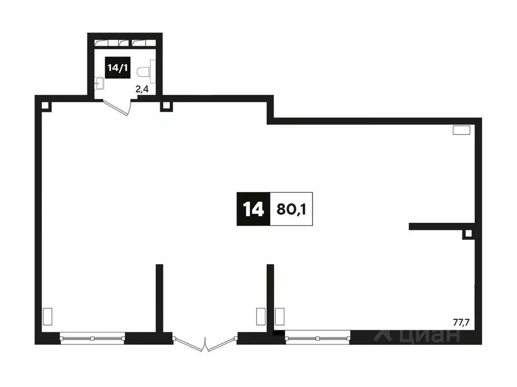 Офис в Краснодарский край, Краснодар ул. Анны Ахматовой, 6/1 (80 м) - Фото 1